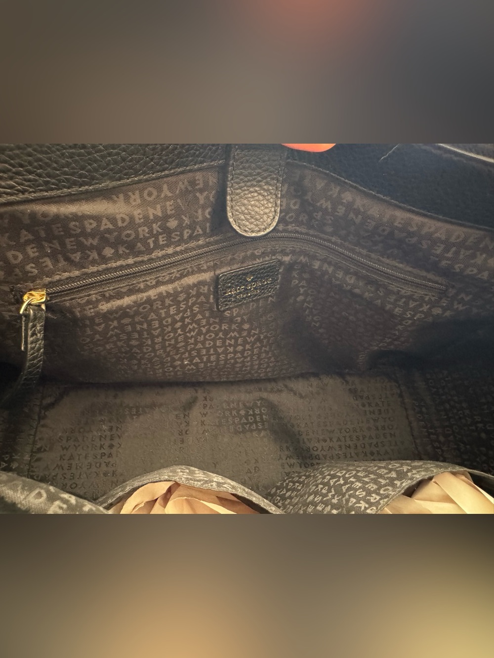 Kate Spade Black Pebble Leather Tote - like new! - Picture 5 of 6